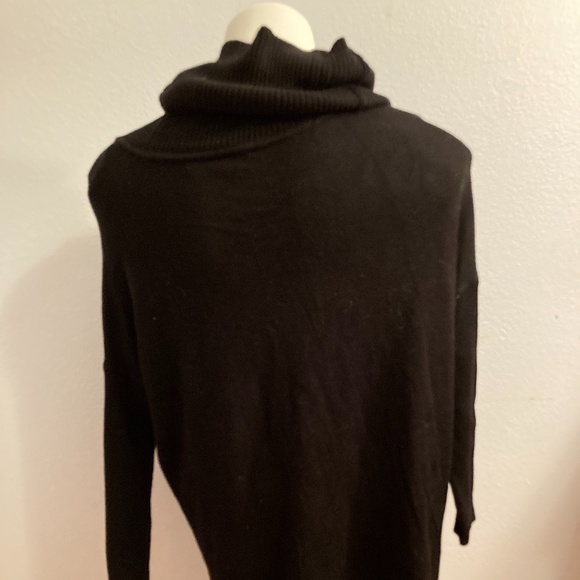 LAST CHANCE! Boston Proper Black Cowl Neck Fringe Sweater - Picture 2 of 7